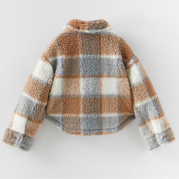 Zara girls faux shearling overshirt size 13-14 years NWOT - Picture 2 of 12